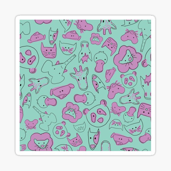 Item preview, Baby Animals Pattern in Teal designed and sold by Another Apple Club.