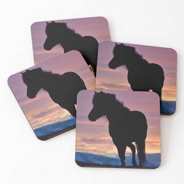 Item preview, Icelandic horse in the midnight sun designed and sold by elisainiceland.