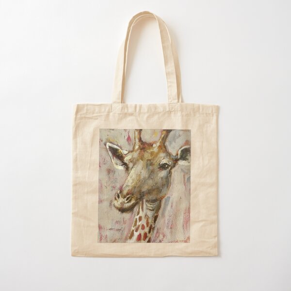 Painted Giraffe portrait Cotton Tote Bag