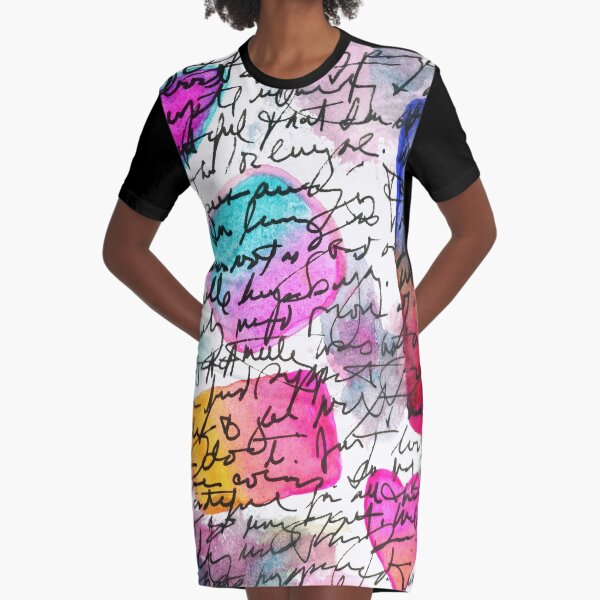 Asemic Shapes Graphic T-Shirt Dress