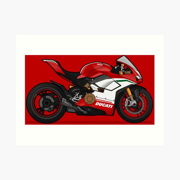 DHLHL Ducati Panigale V4 R Course Moto Toile Peinture 5 Pièces Wall Art Prints Photos Accueil Chevet Décor Affiche 30x50 30x70 30x80cm Sans Cadre Noir 