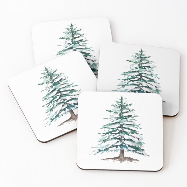 Item preview, hand painted a lone pine tree covering with snow  designed and sold by ColorandColor.