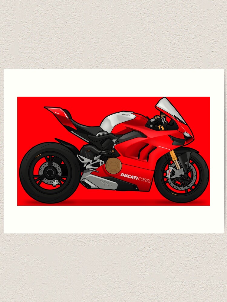 Ducati Panigale V4r V4 R Art Print For Sale By Marlonvector Redbubble