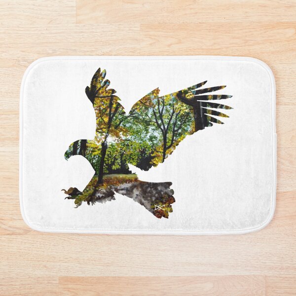 Aperçu de l'œuvre Aigle soleil à travers les arbres Silhouette créée et vendue par DSC Arts.