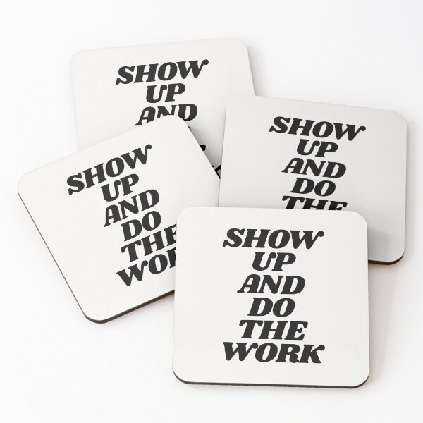Item preview, Show Up and Do the Work motivational typography in black and white home wall decor designed and sold by MotivatedType.