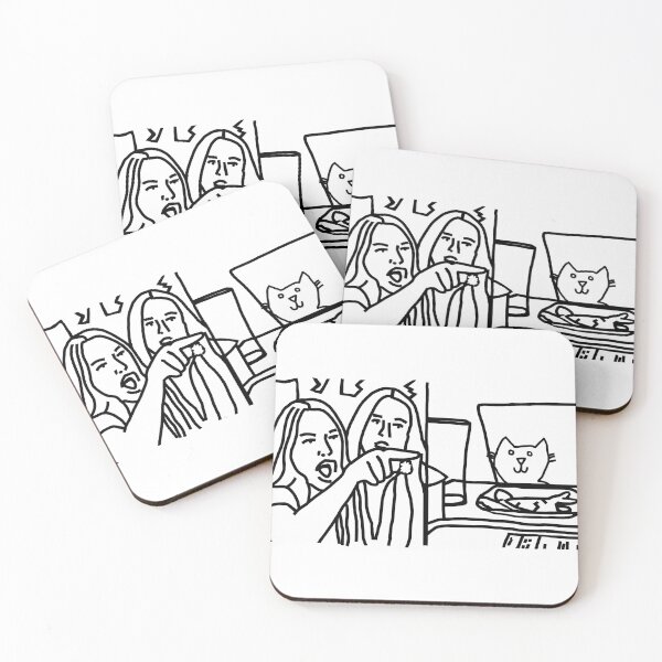 Item preview, Woman Yelling at Cat Meme Line Drawing designed and sold by ellenhenry.