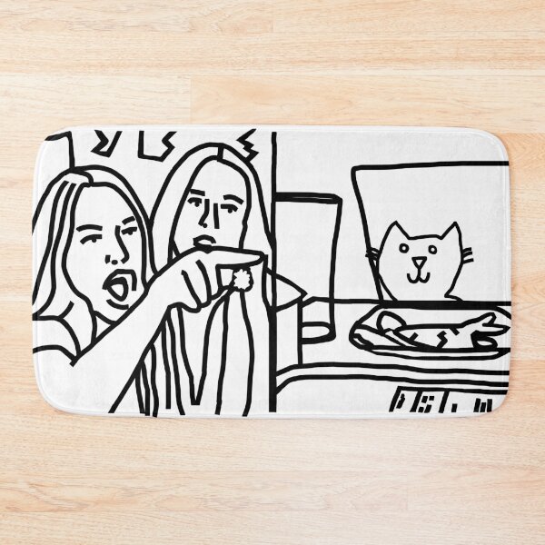 Item preview, Woman Yelling at Cat Meme Line Drawing designed and sold by ellenhenry.