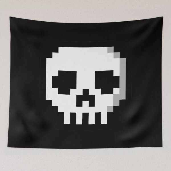 Item preview, SKULL PIXEL WHITE designed and sold by CharlieCreator.