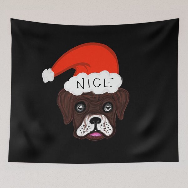 Item preview, BOXER DOG SANTA NICE  designed and sold by GIVENGRACE.ART.