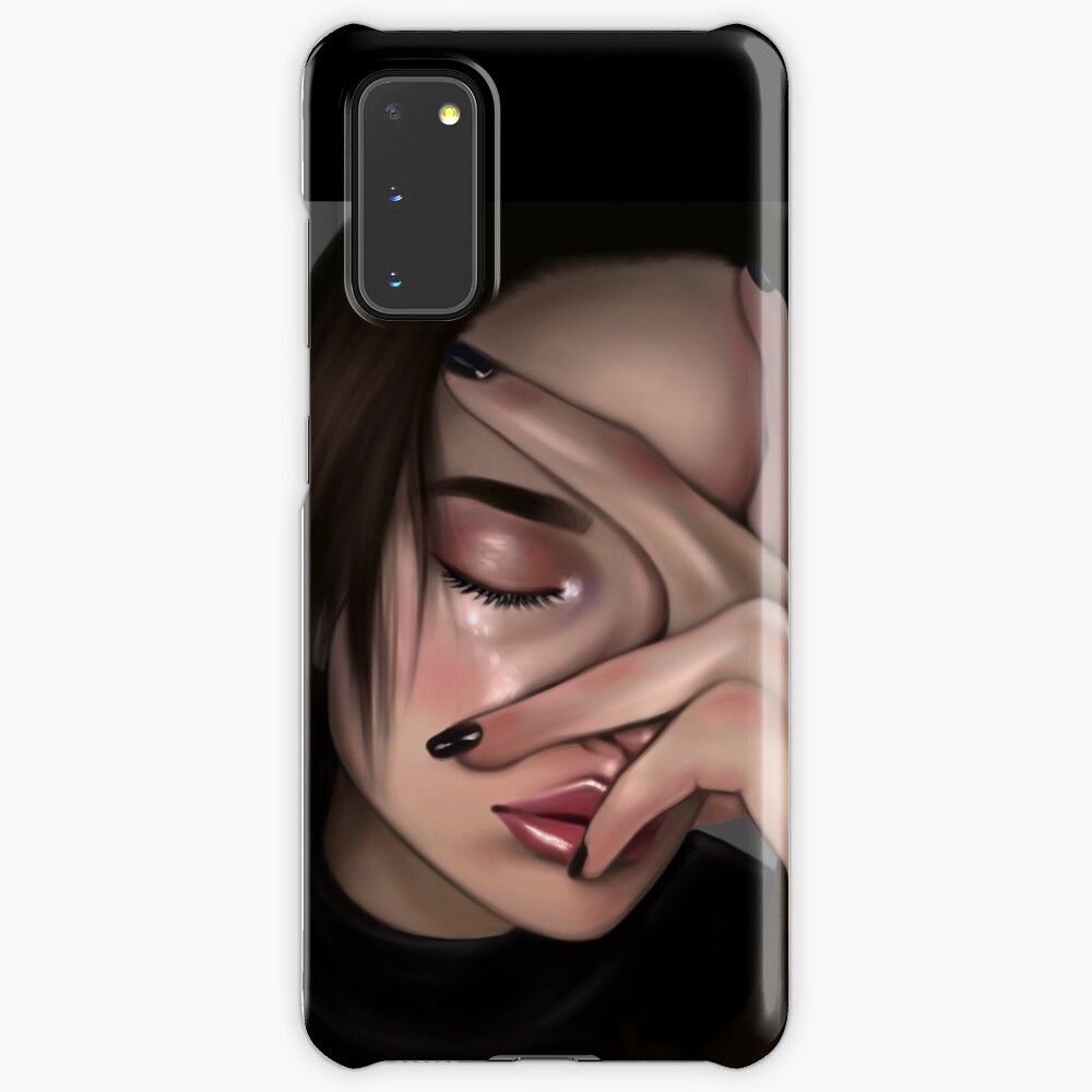 Sad Semi Realism Drawing Case Skin For Samsung Galaxy By Vildeo13 Redbubble
