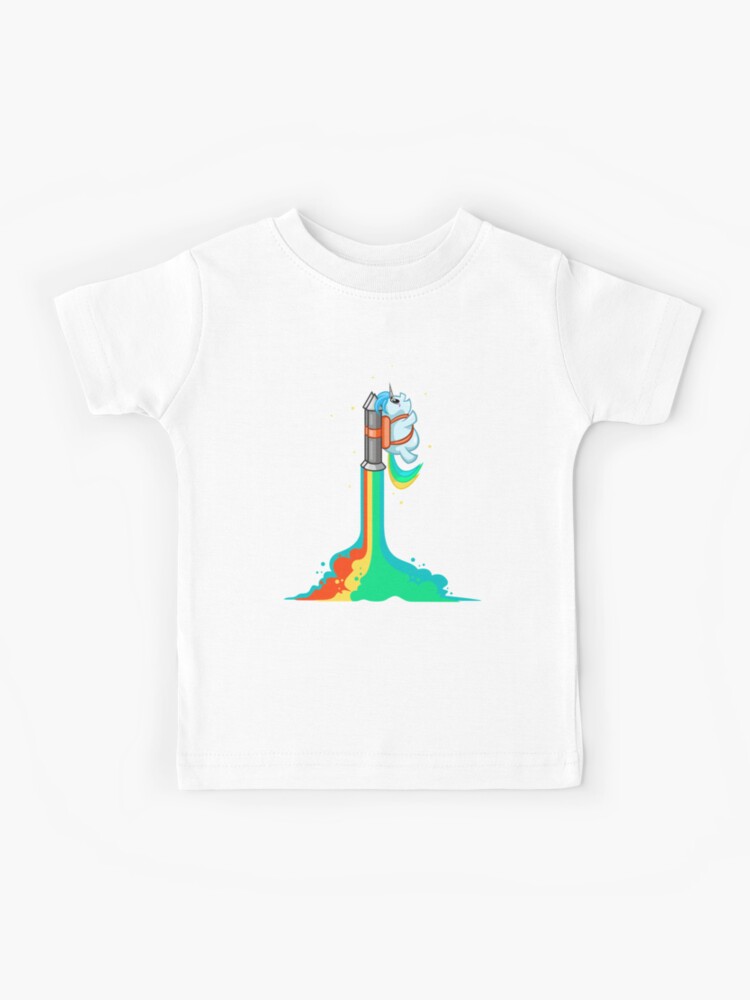 Colorful Chubby Unicorn on a Jetpack T-Shirt Rainbow Glitter Tee Shirt