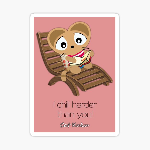 Hard chill saying with cat Kuku 猫くくと言う辛い寒さ Sticker