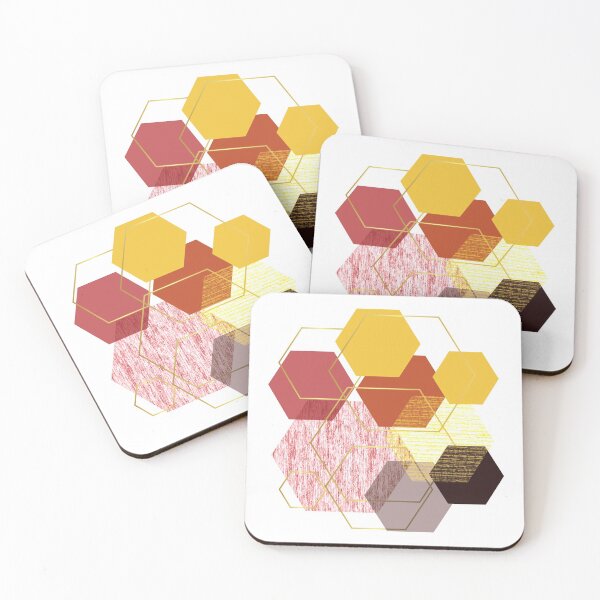 Item preview, Red orange yellow and gold hexagons  designed and sold by Lilith-Designs.