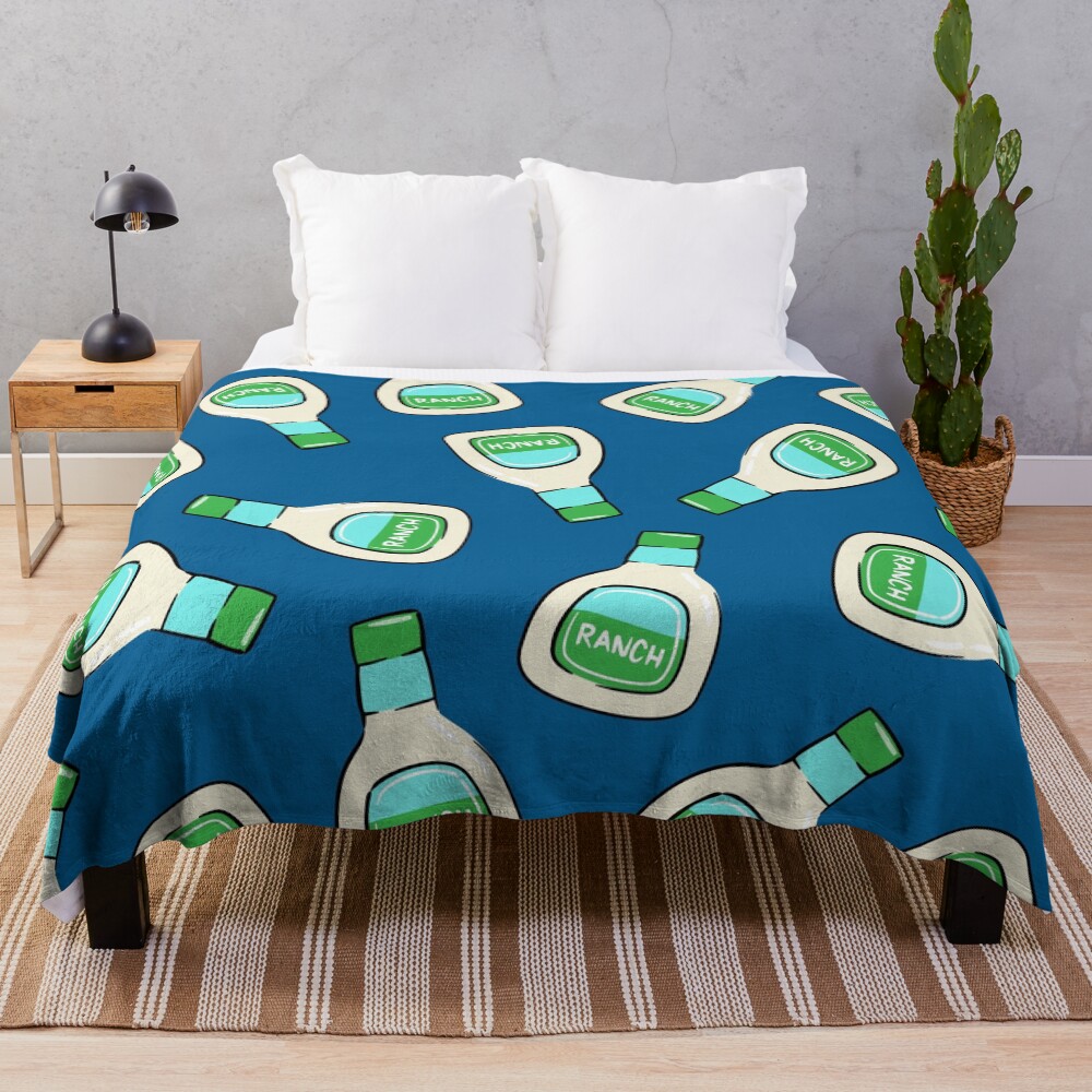 Ranch - salad dressing bottle (blue) Throw Blanket