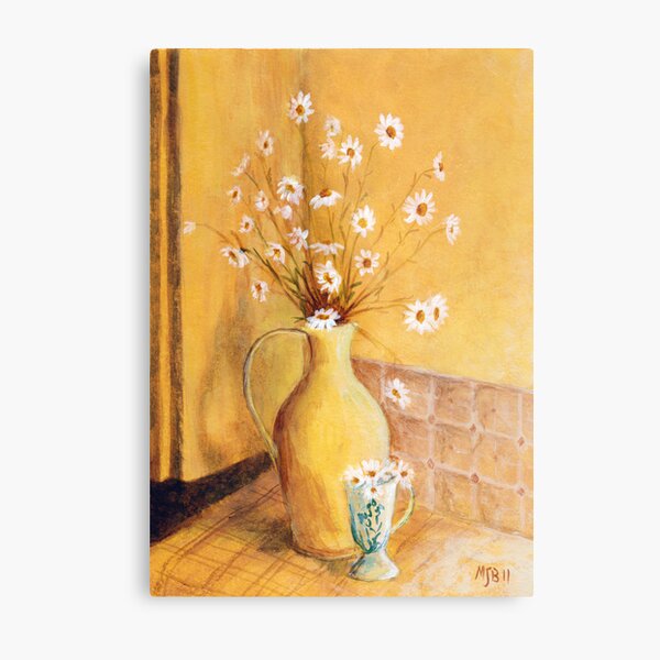 Daisies In The Morning Light Metal Print