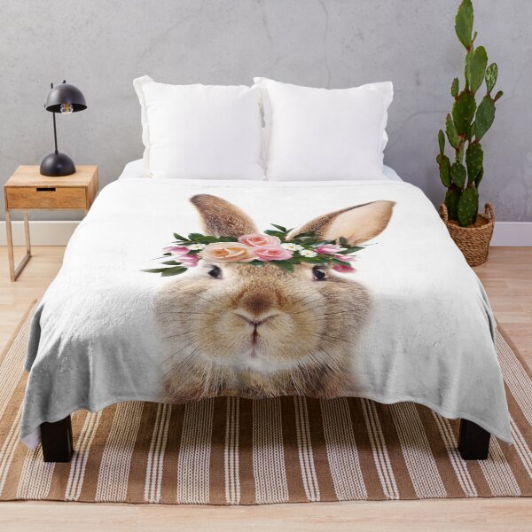 Item preview,  Baby Rabbit With Flower Crown, Baby Animals Art Print by Synplus designed and sold by synplus.