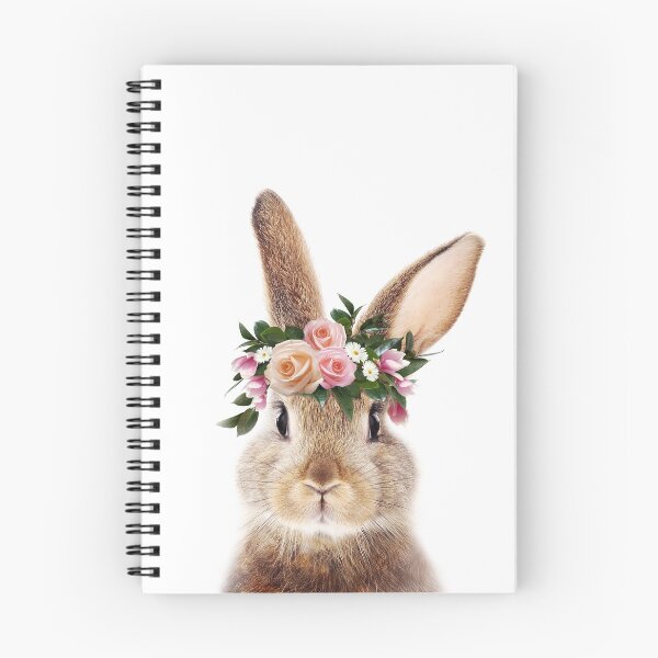Item preview,  Baby Rabbit With Flower Crown, Baby Animals Art Print by Synplus designed and sold by synplus.