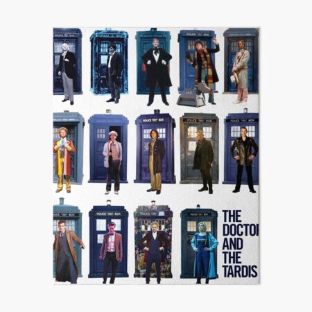 DOCTOR WHO and the TARDIS Fourteen Doctors POP ART Art Board Print