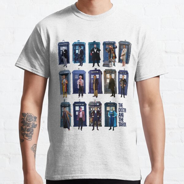 DOCTOR WHO and the TARDIS Fourteen Doctors POP ART Classic T-Shirt