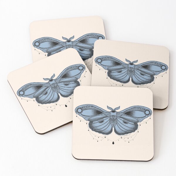 Item preview, Tribal Henna Bohemian Moth- Light Blue  designed and sold by LordGraceArt.