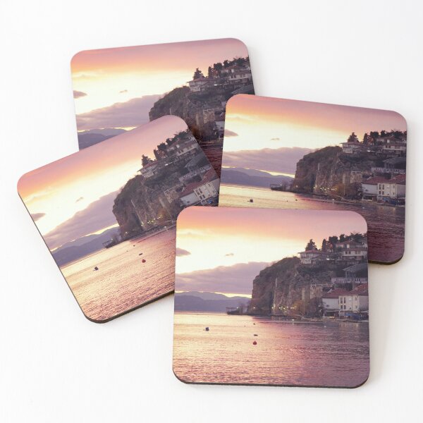 Item preview, ohrid sunset with view of varos designed and sold by distracted.
