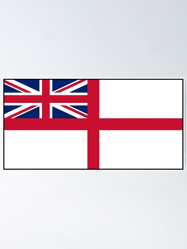 "ROYAL NAVY White Ensign Gifts, Masks, Stickers & Products" Poster for