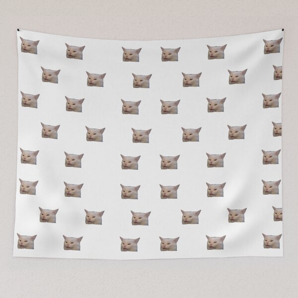 Item preview, Woman Yelling at a Cat eating Salad at Dinner Table Meme Pattern designed and sold by magfoster.