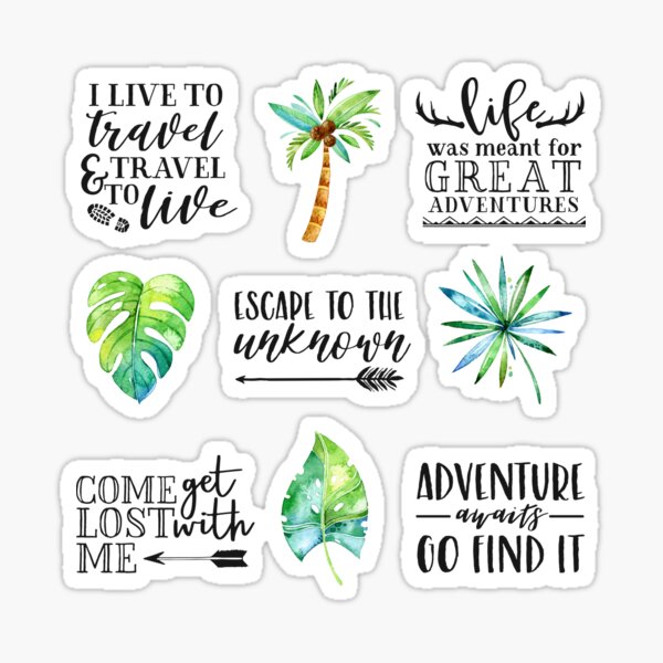 Adventure Quotes - Multi Design Set Glossy Sticker