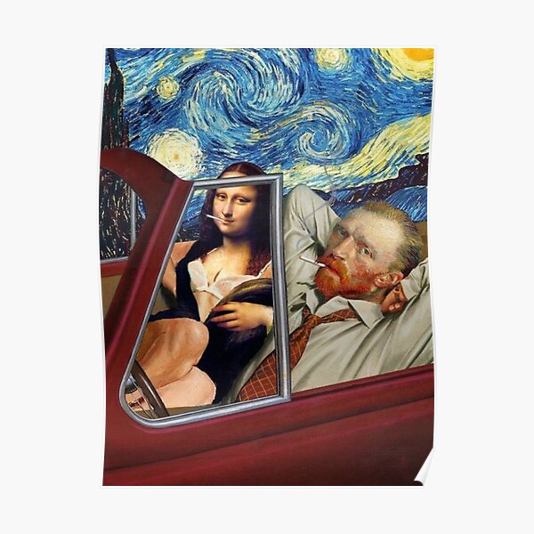 Mona Lisa and Van Gogh Poster