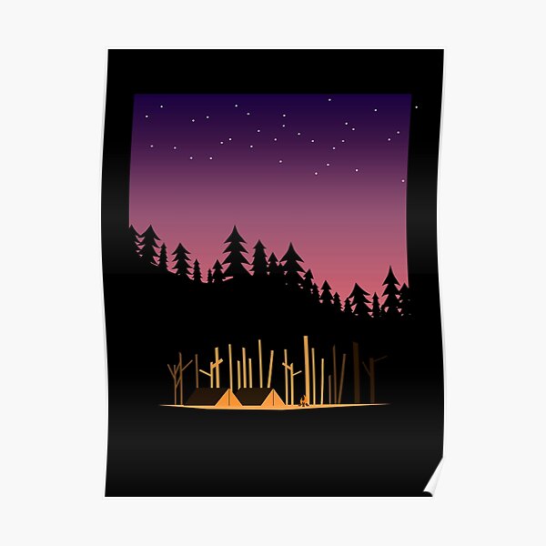 Camping Under the Stars in the Great Outdoors Poster