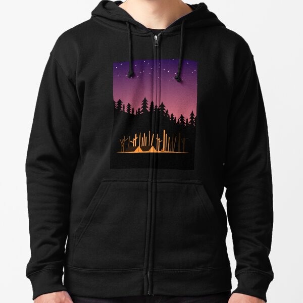 Camping Under the Stars in the Great Outdoors Zipped Hoodie