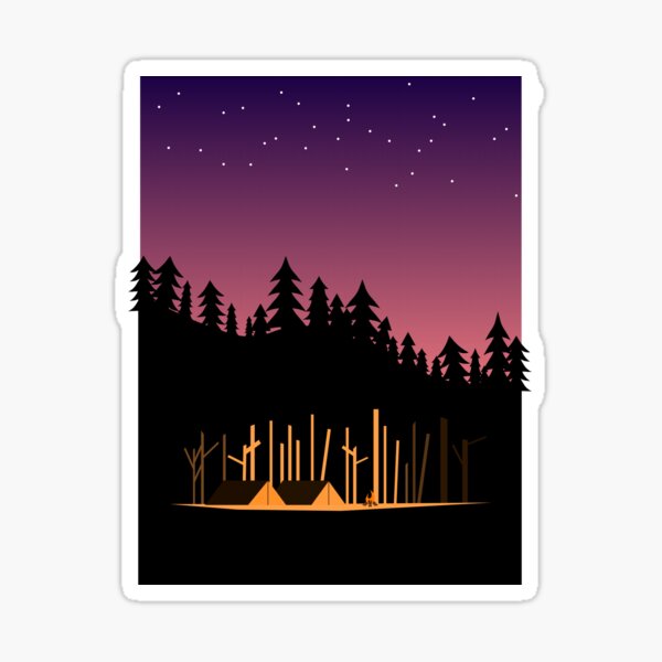 Camping Under the Stars in the Great Outdoors Sticker