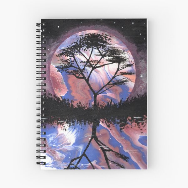 Item preview, "Moon Rising" Enhanced Acrylic Pour Painting designed and sold by peonypours.