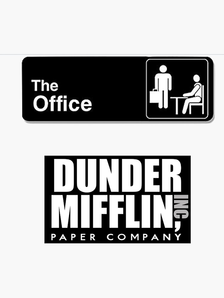 Dunder Mifflin Logo - B/W Sticker Sticker for Sale by pickledbeets