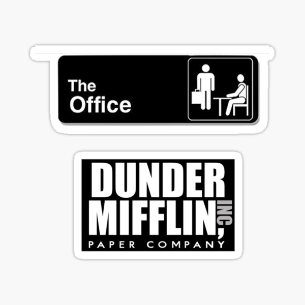  Black Dunder Mifflin Paper Company Logo Sticker (The Office  Funny tv Show) : Sports & Outdoors