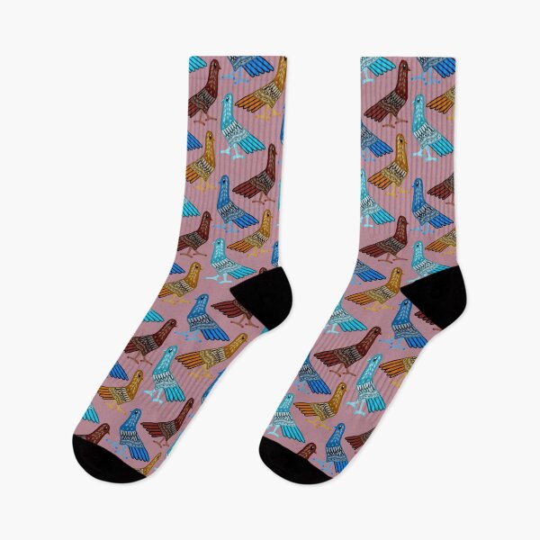 Item preview, Strutting birds - pink colourway designed and sold by ElliePDesigns.