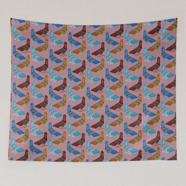 Item preview, Strutting birds - pink colourway designed and sold by ElliePDesigns.