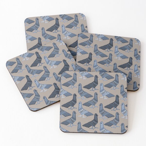 Item preview, Strutting birds - blue colourway designed and sold by ElliePDesigns.