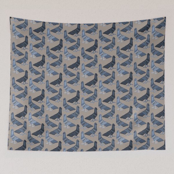 Item preview, Strutting birds - blue colourway designed and sold by ElliePDesigns.