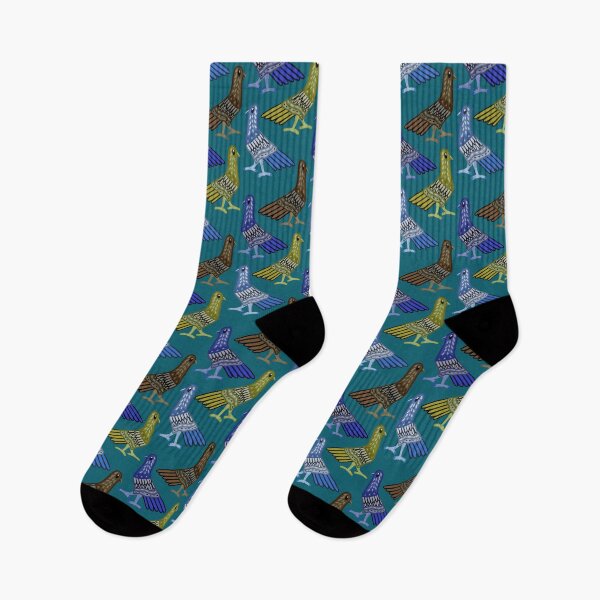 Item preview, Strutting birds - teal colourway designed and sold by ElliePDesigns.