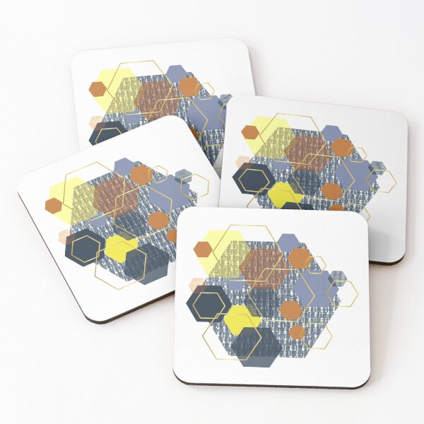 Item preview, Navy with orange and yellow geometric shapes  designed and sold by Lilith-Designs.