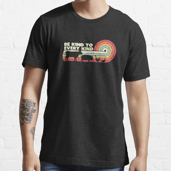 Be Kind To Every Kind Product, Vegan Vegetarian Retro Tee Essential T-Shirt