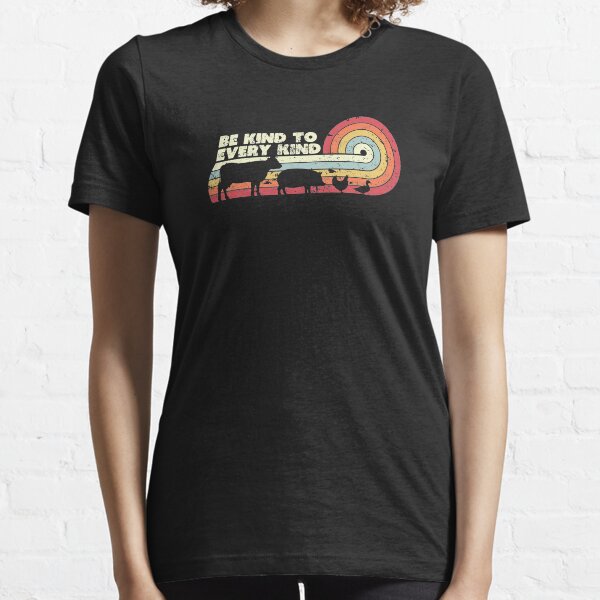 Be Kind To Every Kind Product, Vegan Vegetarian Retro Tee Essential T-Shirt