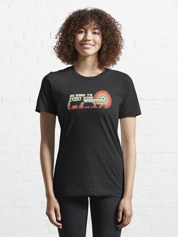 Alternate view of Be Kind To Every Kind Product, Vegan Vegetarian Retro Tee Essential T-Shirt