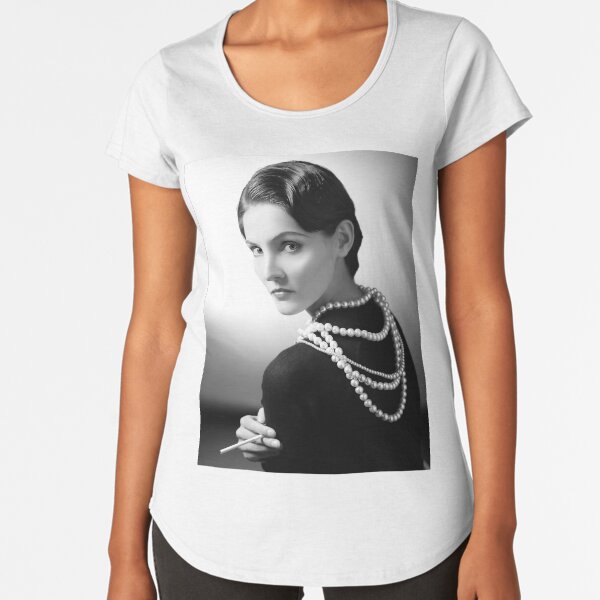 Coco Chanel digitally modified Premium Scoop T-Shirt