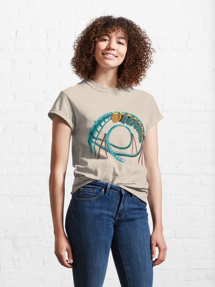 Thumbnail 4 of 7, Classic T-Shirt, Kumba B&M Sit Down Coaster - Busch Gardens Design designed and sold by CoasterMerch.