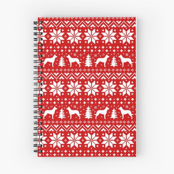 Item preview, Beauceron Dog Silhouettes Red and White Christmas Holiday Pattern designed and sold by Jenn Inashvili.
