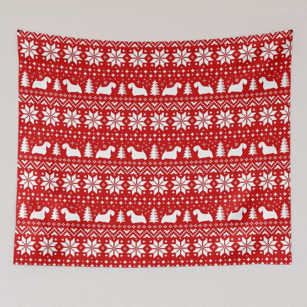 Item preview, Sealyham Terrier Silhouettes Red and White Christmas Holiday Pattern designed and sold by Jenn Inashvili.