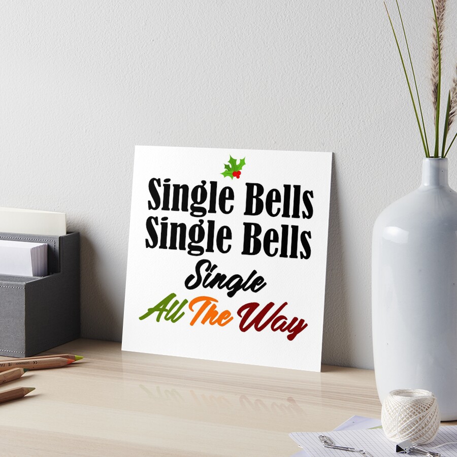 Jingle Bells-Jingle All the Way Christmas Song Wall Art Print, This Ready  to Frame Typographic Holiday Music Wall Art Poster is Good For Home