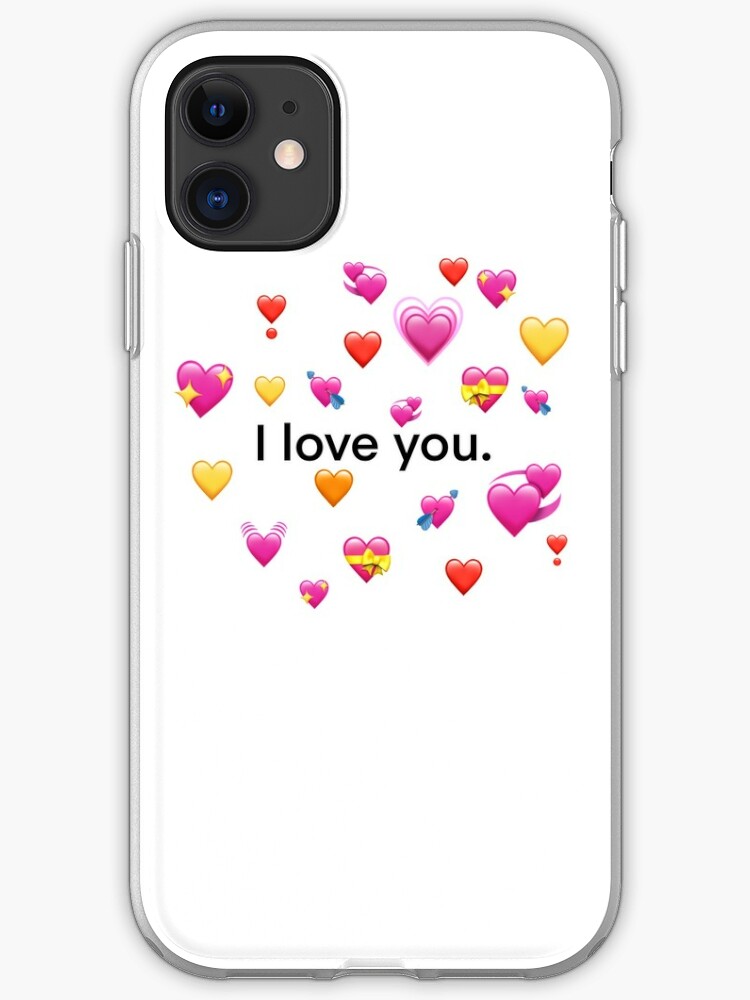 I Love You Emoji Hearts Iphone Case By Makaylie11 Redbubble